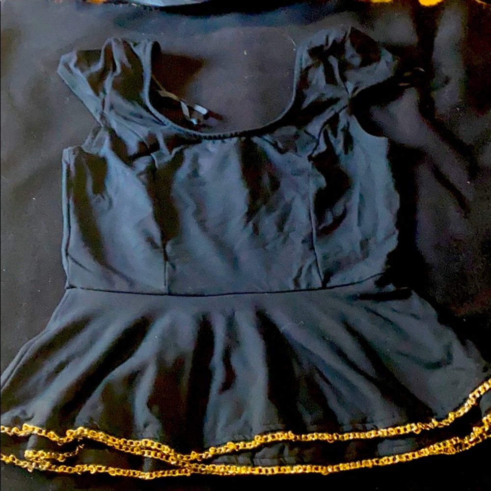 Black with Gold Blouse